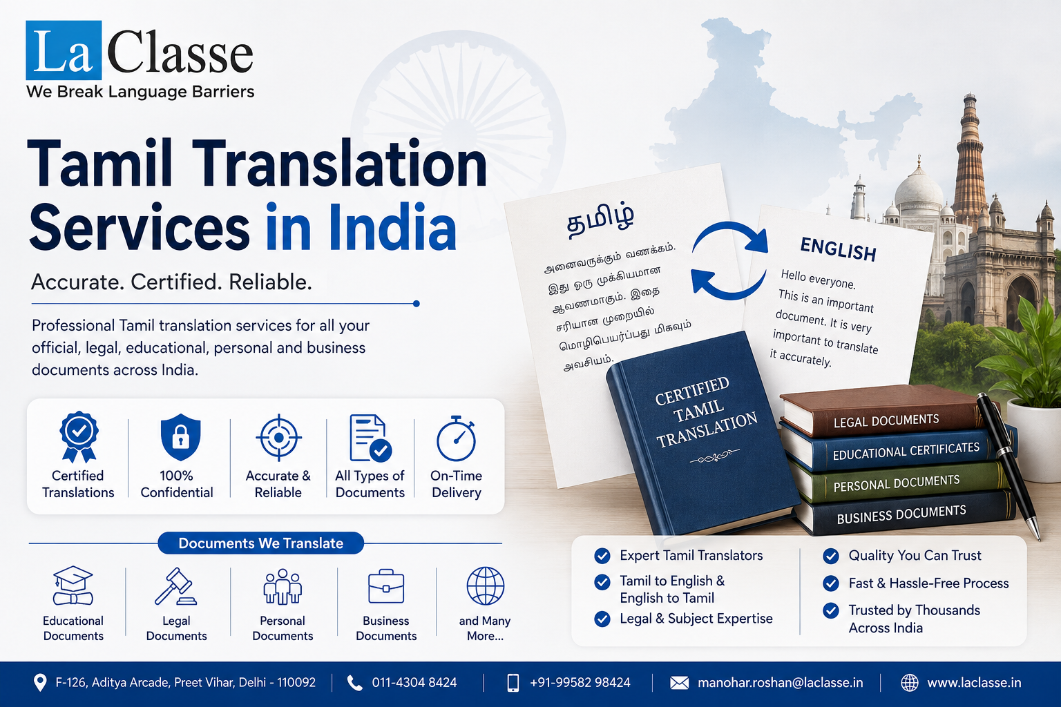 Tamil Translation Services in India for Official Documents